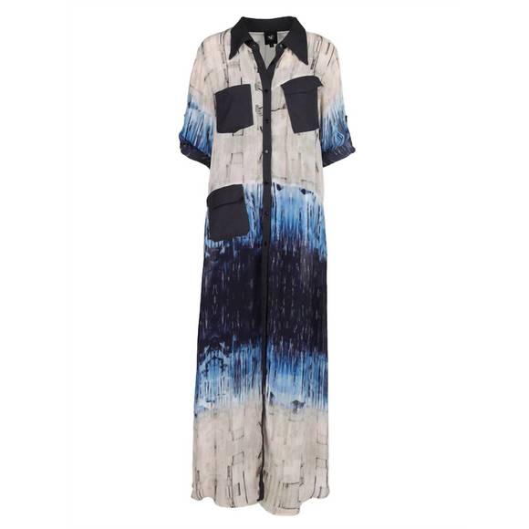 NEW NU DENMARK tiana dress in classic navy mix